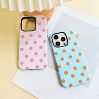 Coque de téléphone antichoc tendance style rétro à pois en TPU+PC pour iPhone 16 15 14 13 12 11 Pro Max 17 Air