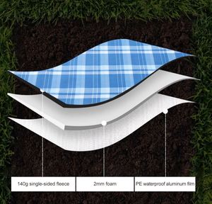 Classic Check Picnic Extra <b>Large</b> 3-Layer Padded Beach Blanket Portable Foldable Camping <b>Mat</b> for Private Label Brands - Product Image 5