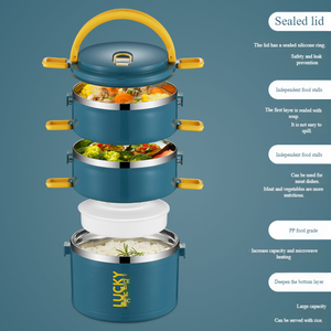 Nuovo Portapranzo Termico in Acciaio Inox per Bambini <span class=keywords><strong>con</strong></span> 3 <span class=keywords><strong>Scomparti</strong></span> e Borsa Impermeabile - Product Image 3
