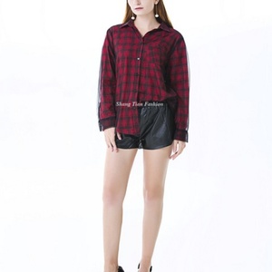 New Casual Fashion <b>Checkered</b> Shirt Women Blouses and Long Sleeved Organza Autumn Comfortable Cotton <b>Top</b> OEM - Product Image 1