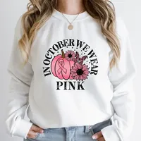 Fer sur le guerrier du cancer du sein en octobre nous portons un logo rose combat espoir goules effrayer le cancer DTF autocollant de transfert pour les vêtements