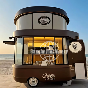 Chariot de nourriture pour crêpes au café, chariot de kiosque à glaces tendance pour le café et les gaufres - Product Image 1