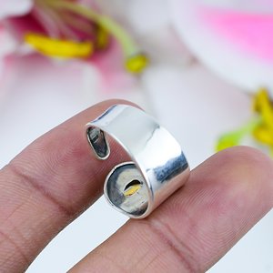 Adjustable 925 Sterling Silver <b>Ring</b> with Natural Citrine Gemstone Women's Wedding or Party Gift Oval Shape <b>Statement</b> <b>Ring</b> - Product Image 3