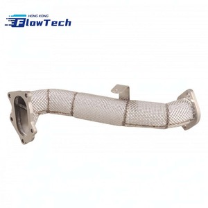 ท่อลงตรง Flow Tech SS304 สแตนเลสขัดเงาแบบกระจก สำหรับ Subaru STi 2.5T BRZ WRX ติดตั้งแบบยึดตรง - Product Image 4