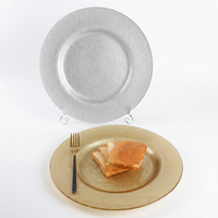 <strong>Best</strong> <strong>Sellers</strong> Hand-made Modern Gold and Silver Charger Plates Fashion Dinning Tableware Glass <strong>Dinner</strong> Plates in Wedding