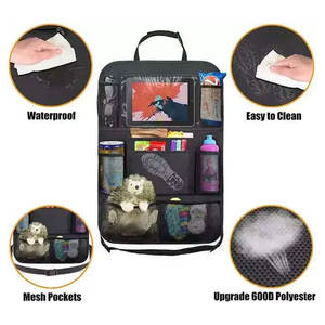 Organisateur de siège arrière de voiture imperméable et durable, protège-pieds, sac de rangement multi-poches pour siège arrière - Product Image 4