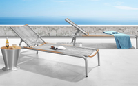 Chaise longue de jardin en aluminium économique, fabriquée en Chine