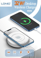Pengisi Daya Nirkabel LDNIO AW003 OEM ODM 15W Adaptor USB dengan Pengisian Cepat Tipe-C untuk iPhone