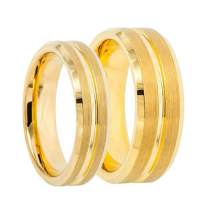 1 пара вольфрамовых свадебных колец золотого цвета для пар влюбленных обещанные ювелирные изделия для жениха свадебные кольца - Product Image 1