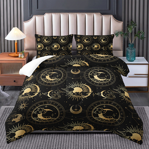 Bohemian mặt trăng mặt trời vàng đen <span class=keywords><strong>bedding</strong></span> <span class=keywords><strong>Set</strong></span> 3D in kỹ thuật số Comforter <span class=keywords><strong>Set</strong></span> - Product Image 3