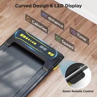 Caminadora Plegable de 2.25HP con Consola LED y Control Remoto para Ejercicio en Casa o Debajo del Escritorio
