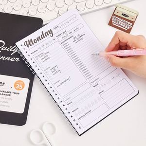 Carnet de notes IMODA A5 non daté pour liste de tâches quotidiennes, planning horaire, agenda de rendez-vous, fournitures scolaires et de bureau, couverture en cuir, 80 pages - Product Image 4