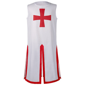Costume da Guerriero Rinascimentale, Mantello Nero, Tunica Medievale da Cavaliere Templare, Abbigliamento per Cosplay - Product Image 4