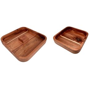 Tazón de madera para aperitivos de pistacho con almacenamiento de concha, soporte de plato doble, pedestal de tazón de tuerca para semillas de girasol, cacahuete, cerezas, Edamame - Product Image 2