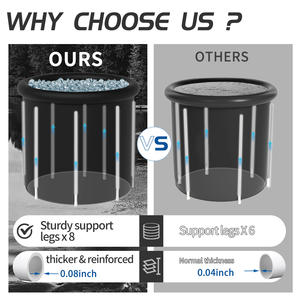 Vanace OEM ODM 75/99/105 Gal Athlète Récupération sportive Piscine Thérapie par l'eau 8 tiges Portable Gonflable PVC Plongée froide Baignoire glacée - Product Image 5