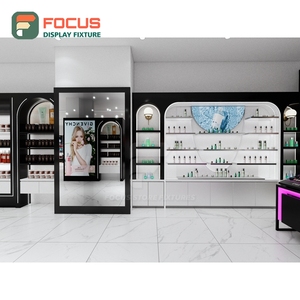 Factory Direct Retail Shop Brushed Stainless Steel Display Island Project Management Cosmetic Display <b>Cabinet</b> - Product Image 4