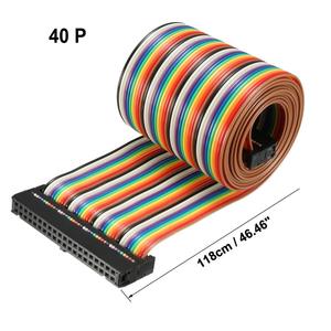 Cable plano tipo cinta Uxcell IDC Rainbow, cobre, 10 hilos, 40 pines, 118 cm, paso de 2,54 mm, conector tipo C - Product Image 4