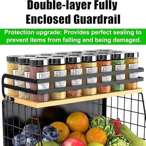 <b>Metal</b> <b>Wall</b>-Mounted <b>Cabinet</b> Door Hanging Basket Organizer Fruit Vegetable Storage Rack for Kitchen Fruit Storage Rack - Product Image 2