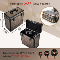 Boîte de présentation de collection d'albums LP en aluminium Boîte de rangement étanche pour disques Boîte de rangement portable pliable Sac en maille OEM/ODM