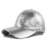 Gorra de Béisbol de Cuero PU con Textura de Cocodrilo de Imitación, Visera Curva, Suave, Ajustable, para Exteriores, Venta al por Mayor