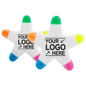 Bolígrafo Fluorescente 5 en 1 con Forma de Estrella de Cinco Puntas, Regalo Promocional, con Logotipo Personalizado - Product Image 1