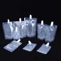 Pochette à bec verseur multi-tailles en PE/PET, transparente, anti-fuite, pour emballage alimentaire (lait, jus, eau, boissons liquides)