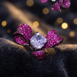 LAVINA SR28016RC Luxury 925 Sterling Silver Unisex Cocktail <b>Ring</b> Radiant Cut Cubic Zircon Faux Diamond Trendy <b>Ice</b> Fashion - Product Image 2