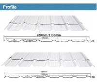 Tôle trapézoïdale ondulée en UPVC/PVC de 1030 mm, haute résistance, ignifuge, insonorisée, anti-UV, pour ateliers agricoles en Amérique latine