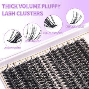 Ensemble de cils D-curl 280 bouquets 30D/40D, DIY, segmentés, naturels, bouclés, <span class=keywords><strong>volumineux</strong></span>, longue durée, sans perte de poils - Product Image 4