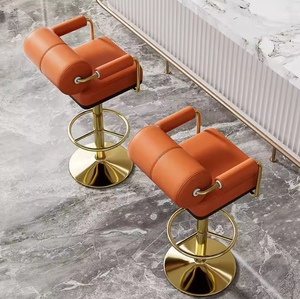 Silla <span class=keywords><strong>de</strong></span> Barra <span class=keywords><strong>de</strong></span> Metal <span class=keywords><strong>de</strong></span> Lujo <span class=keywords><strong>para</strong></span> <span class=keywords><strong>Cocina</strong></span>, Taburete Moderno <span class=keywords><strong>de</strong></span> Cuero <span class=keywords><strong>para</strong></span> Barra <span class=keywords><strong>de</strong></span> Bar - Product Image 2