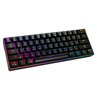 DK61 Keyboard Gaming, Komputer Desktop USB 2.0 Tipe-c Berkabel Mekanik RGB 61 Tombol Kustom Tahan Air