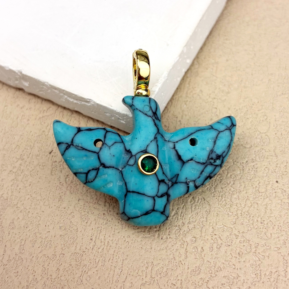 Bleu turquoise - or