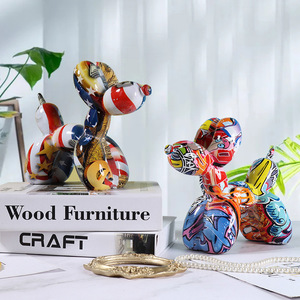 Resina colorida transferencia de agua hogar sala de estar TV gabinete decoraciones <span class=keywords><strong>perro</strong></span> creativo Animal Graffiti bola ornamento - Product Image 2