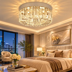 Lustres modernes LED, lustre moderne de luxe pour plafond, éclairage décoratif pour la maison, luminaire suspendu en cristal K9 pour salon - Product Image 4