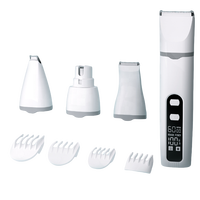 Tondeuse électrique 4 en 1 pour chien et animaux de compagnie Tondeuse à ongles rechargeable sans fil pour chien et chat Toilettage avec écran LCD