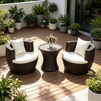Ensemble canapé d'extérieur trois pièces de style européen personnalisé petite table basse décontractée simple chaise en rotin PE design moderne en fer