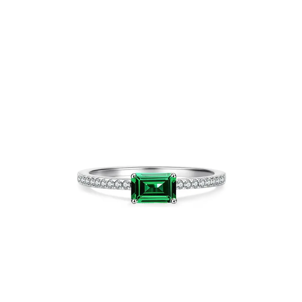 Top Kwaliteit Groen Van Edelsteen Ring Zilveren Ringen Sieraden Vrouwen Smaragd Ring