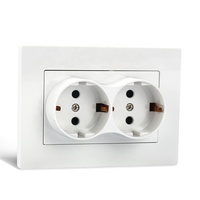 Prise murale électrique double Schuko de haute qualité de style allemand Panneau de prise coloré blanc noir or gris