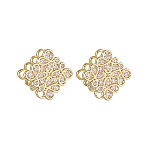 Geometric Cuff Earrings Copper Alloy Micro Inlaid Zircon Gold Plated Party Jewelry Women's Fashion Earrings - Product Image 5