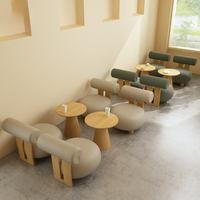 Chaises de salle à manger modernes en tissu, style minimaliste, mobilier de restaurant, table en bois avec chaise pour café, salon de thé, salon de thé à la crème