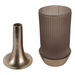 Vaso Alto in Vetro Stile Hurricane, Vaso Decorativo per Fiori per Soggiorno, Camera da Letto, Ufficio, Scaffale, Arredamento Casa - Product Image 3