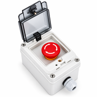 Boîtier de commande étanche IP67 22 mm avec bouton-poussoir, 1 trou, interrupteur de démarrage/arrêt et d'arrêt d'urgence, avec presse-étoupe