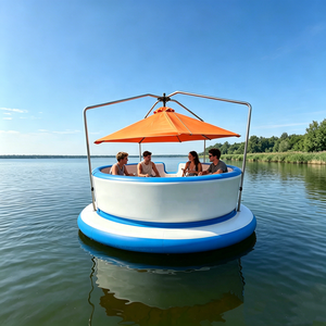 Bateau BBQ flottant, équipement <span class=keywords><strong>de</strong></span> <span class=keywords><strong>parc</strong></span> <span class=keywords><strong>aquatique</strong></span>, bateau donut durable en gros <span class=keywords><strong>avec</strong></span> moteur, bateau électrique BBQ pour <span class=keywords><strong>lac</strong></span> / rivière / mer, loisirs en station balnéaire - Product Image 1