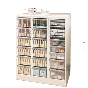 Beauty Salon Nail Shop Drawer <b>Storage</b> <b>Cabinet</b> Color Nail Polish <b>Cabinet</b> Display Shelf for Nail Salon in Cheap Price - Product Image 6