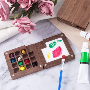 <span class=keywords><strong>Palette</strong></span> de peinture aquarelle portable SINOART, 15 compartiments, mini <span class=keywords><strong>palette</strong></span> en bois avec couvercle, boîte de <span class=keywords><strong>palette</strong></span> de voyage carrée pour économiser la peinture - Product Image 6