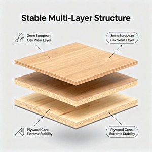 Parquet <span class=keywords><strong>Versailles</strong></span> multicouche en bouleau importé, chêne blanc ignifuge et anti-taches, 1210x167x14mm, pour villa de luxe - Product Image 4
