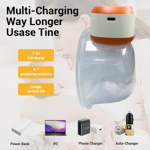 Customised Handfree Portable BPA Free Silicone Wearable Breast Pump Low Noise Painless Longest Battery Electric Pumps