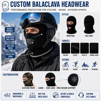 Vente en gros de balaclavas en polyester, chapeau d'extérieur, masques de sport, masques faciaux pour le cyclisme, la montagne, coupe-vent, anti-froid, ski, unisexe