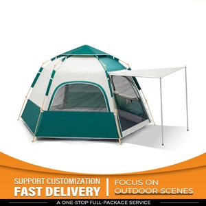 Carpa Hexagonal Automática de Gran Espacio para Glamping al Aire Libre, de Montaje Rápido, para Playa o Camping, con Una Habitación, de Oxford, Directo de Fábrica - Product Image 1