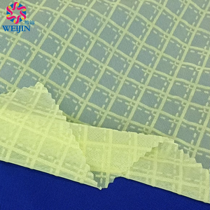 Patrón de teñido Diseño textil Punto 100% Poliéster Tul Power Mesh Flock Print Checkered Diamond Net Fabric para ropa <span class=keywords><strong>Vestido</strong></span> - Product Image 6